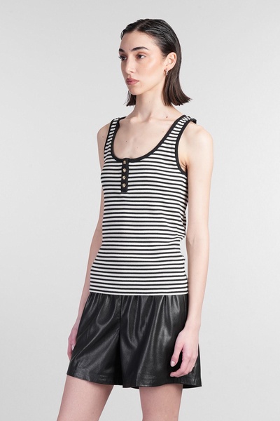 Alessia Tank Top In Black Cotton