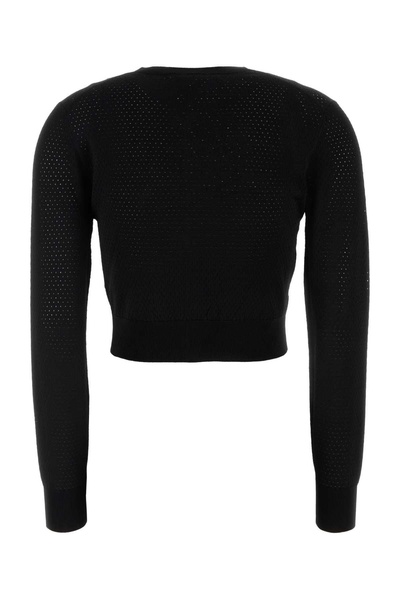 Black Stretch Viscose Blend Cardigan
