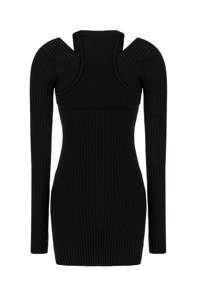 Black Stretch Viscose Blend Dress