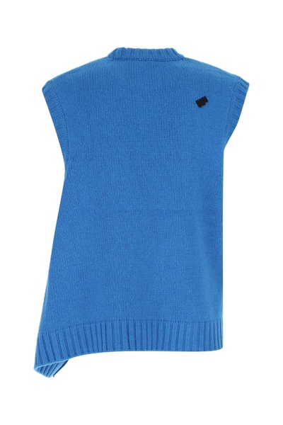 Turquoise Wool Blend Oversize Vest