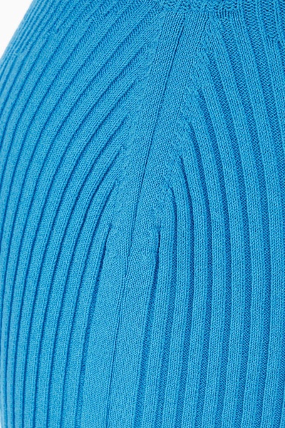 Turquoise Stretch Viscose Blend Skirt
