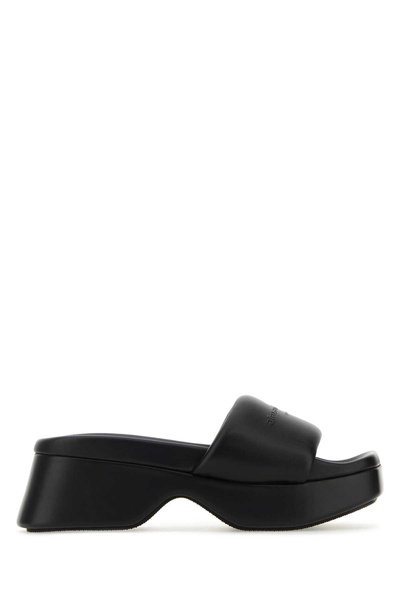 SANDAL WITH LEATHER LOGO AND PLATFORM