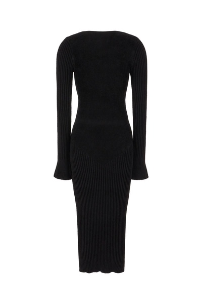 Black Viscose Blend Mini Dress