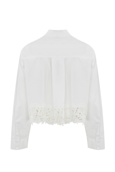 Poplin Shirt With Lace TwinSet