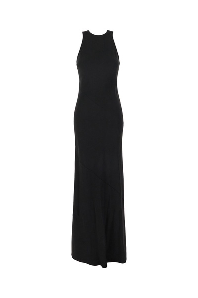 Black Acetate Blend Long Dress