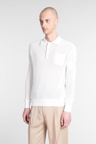 Polo In White Cotton