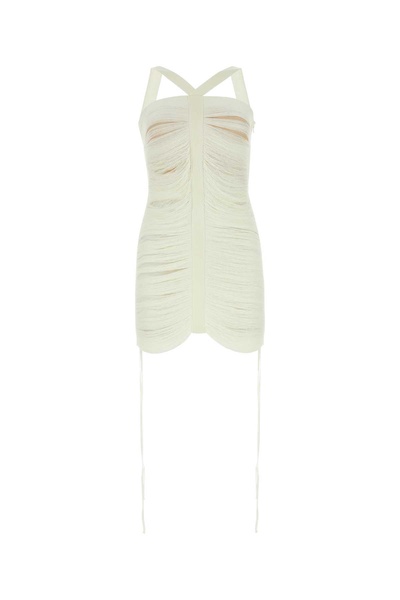 Ivory Viscose Blend Mini Dress