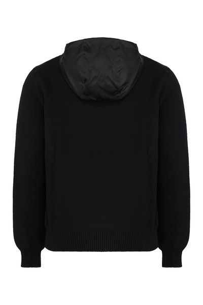 Cardigan With Nylon Frontal Panel