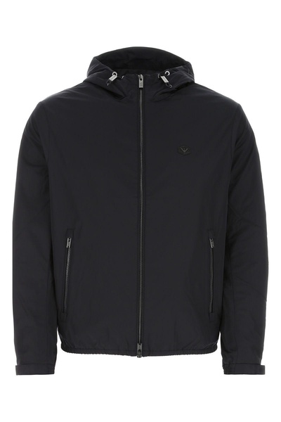 Navy Blue Polyester Jacket