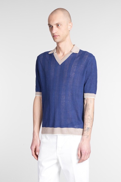 Polo In Blue Linen