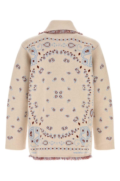 Embroidered Cashmere Bandana Cardigan
