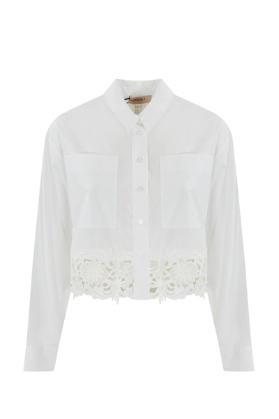 Poplin Shirt With Lace TwinSet