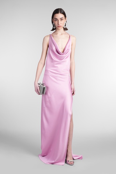 Vera Maxi Dress Woman In Rose-pink Polyester