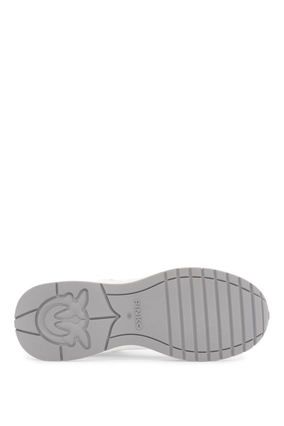 Mesh And Metallic Faux Leather Sneakers In