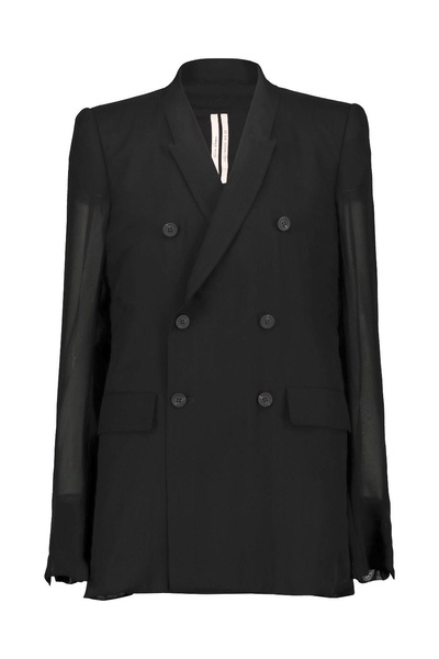 Rick Owens Jmf Double-Breasted Silk Blazer Clothing