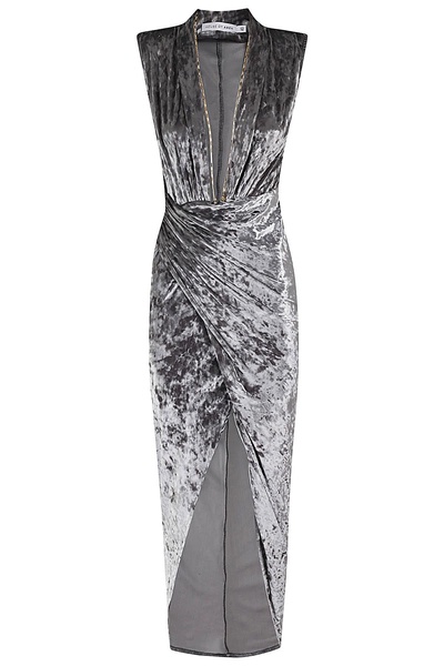 L Dress In C Velvet W Chain