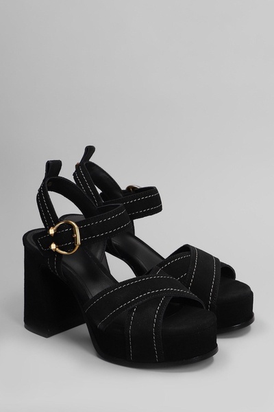 Melany Sandals In Black Suede