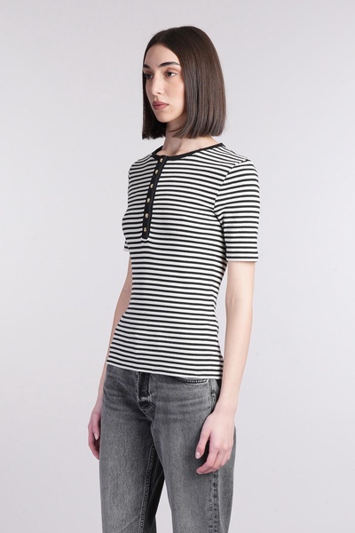 Alessia T-shirt In Black Cotton