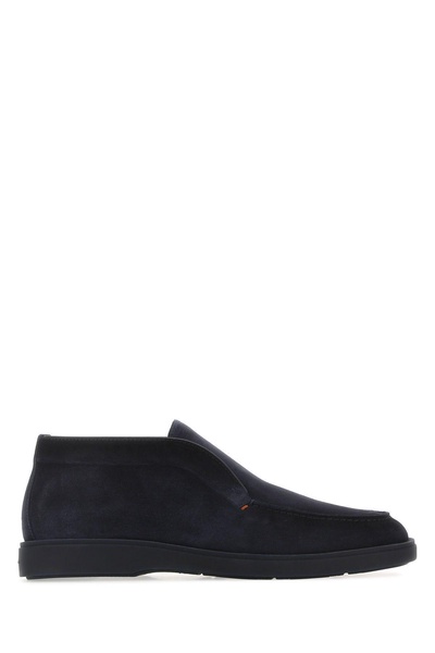 Navy Blue Suede Loafers