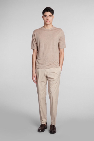 T-shirt In Beige Linen