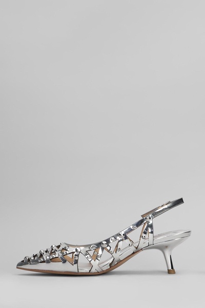 Bizarre Pumps In Silver Leather