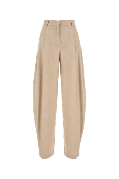 The Andamane Women Beige Stretch Polyester Blend Pant