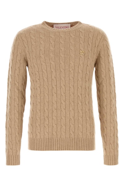 Valentino Garavani Men Camel Cashmere Sweater
