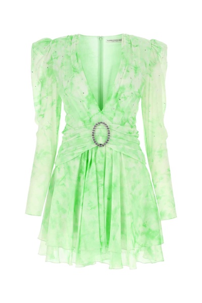 Alessandra Rich Women Green Georgette Mini Dress