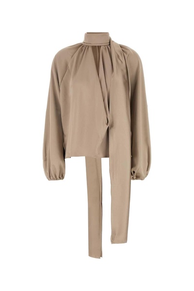 The Andamane Women Cappuccino Satin Viola Blouse