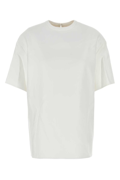 Valentino Garavani Women White Cotton Blend T-Shirt