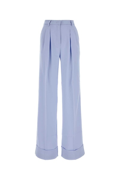The Andamane Women Powder Blue Polyester Nathalie Wide-Leg Pant