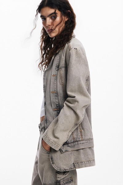 Women's Distressed denim blazer
