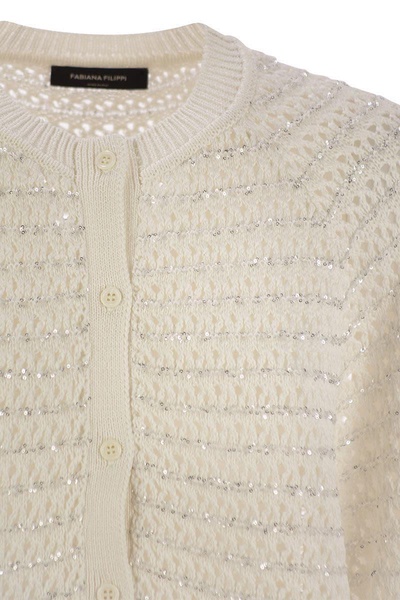 Fabiana Filippi Cotton Open Cape With Sequins