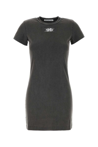 Charcoal cotton t-shirt mini dress