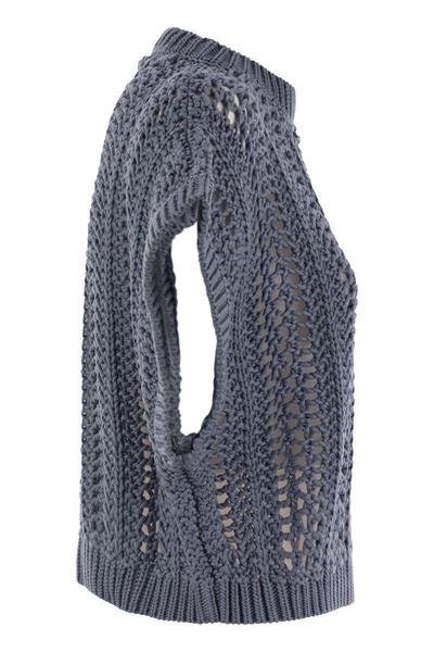 Brunello Cucinelli Ribbed Net Cotton Jersey