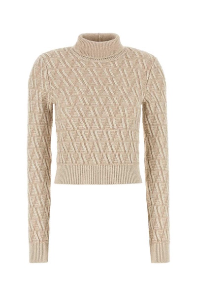 Embroidered Wool Blend Sweater