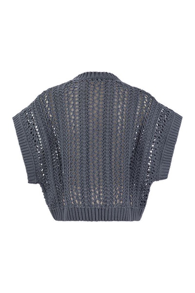 Brunello Cucinelli Ribbed Net Cotton Jersey