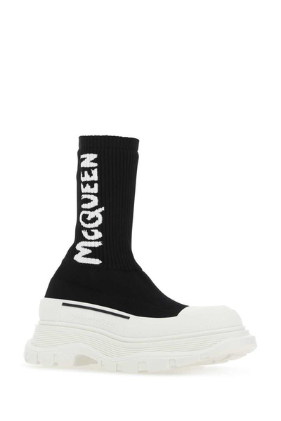 Alexander Mcqueen Women Black Stretch Nylon Tread Slick Sneakers