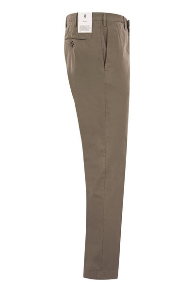 Pt Torino Superslim Trousers In Cotton And Silk