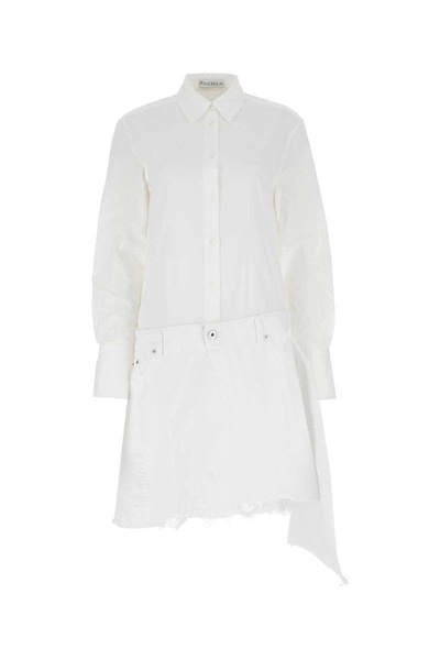 Jw Anderson Women White Poplin And Denim Dress