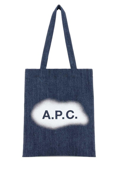 A.P.C. Unisex Blue Denim Lou Shopping Bag