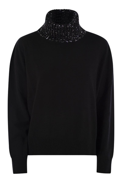 Fabiana Filippi Turtleneck Sweater In Wool, Silk And Cashmere