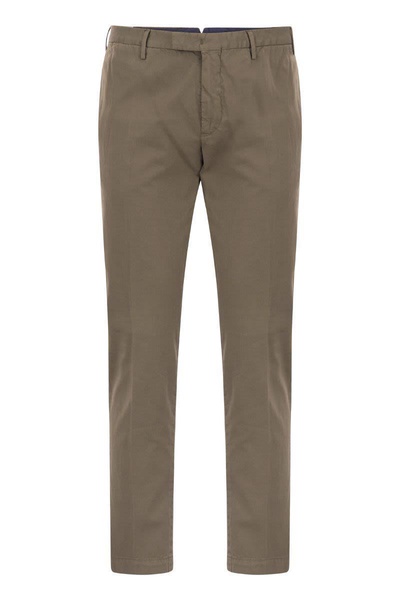 Pt Torino Superslim Trousers In Cotton And Silk