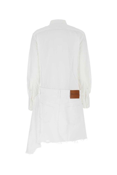 Jw Anderson Women White Poplin And Denim Dress