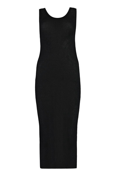 Pinko Francoforte Ribbed Knit Midi Dress