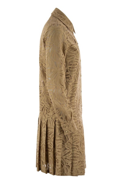 Flared Lace Shirt Dress