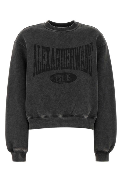 Charcoal Cotton Blend Oversize Sweatshirt