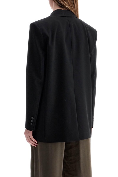 women's blazer in poliestere e lana  oversize monopetto con scollo a v