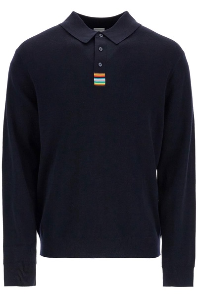 merino wool polo-style pullover sweater