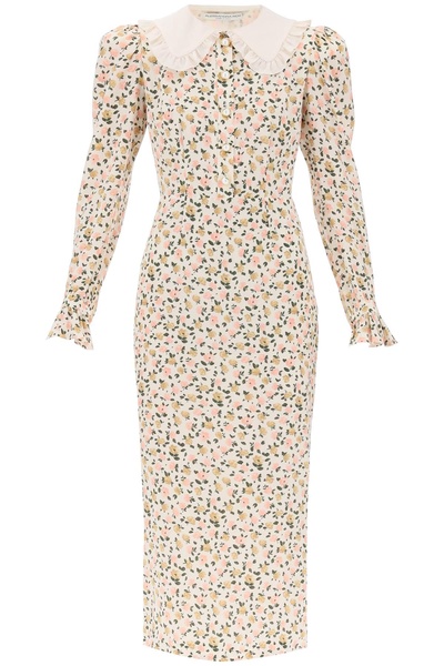 Floral silk midi dress